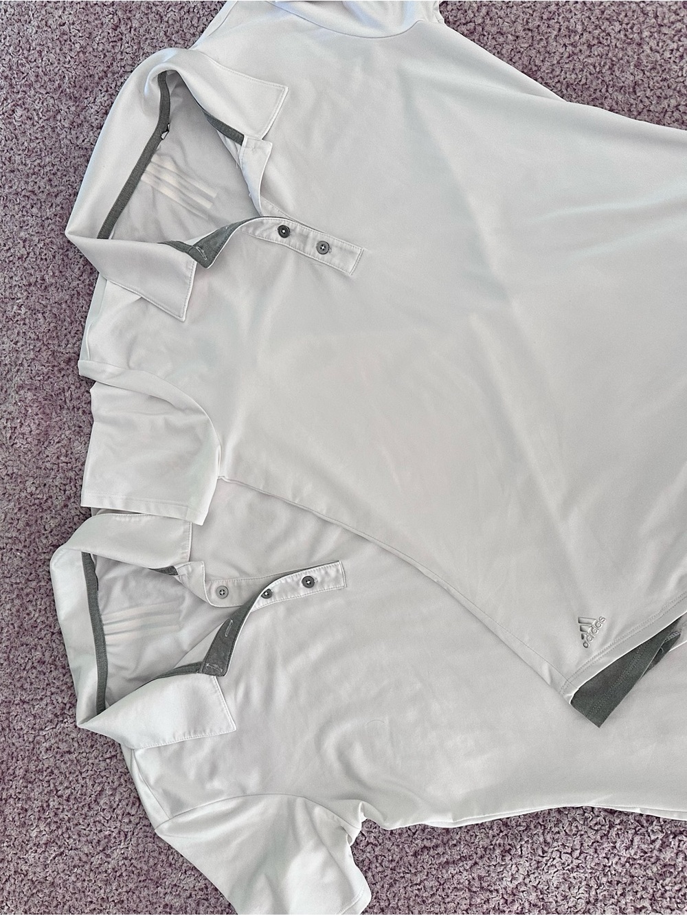 adidas White Short-Sleeve Button-Down Polo (Set of 2)